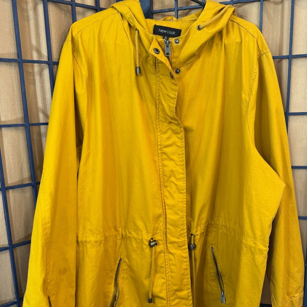 New Look Mustard Utility Anorak Jacket Hooded 3X